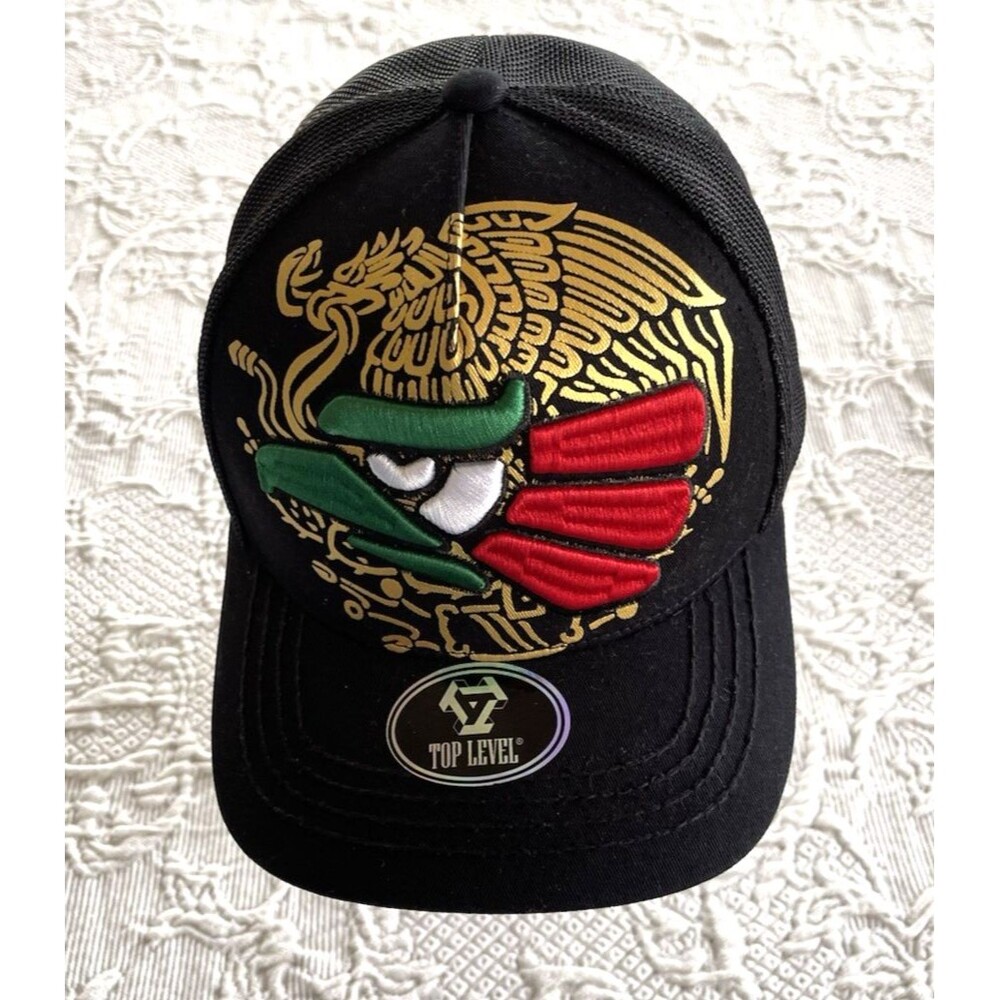 Mexican Eagle Aguila Mexico Embroidery Snapback Hat Top Level Baseball Cap NEW
